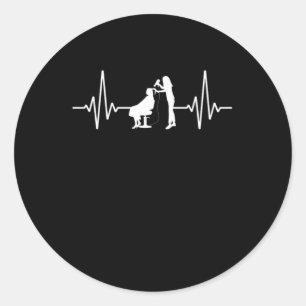 Hair Stylist Heartbeat Hairdresser Hair Salon Gift Ronde Sticker