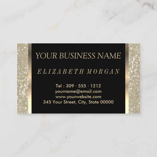 Hair Stylist - Ivory Glitter en Diamonds Visitekaartje (Achterkant)