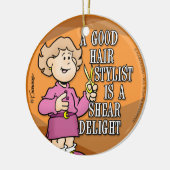 Hair Stylist Keramisch Ornament (Links)