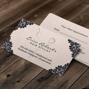 Hair Stylist Laced Blush Pink Appointment Afsprakenkaartje