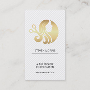 Hair Stylist Logo   Schoonheidscosmetica voor vrou Visitekaartje