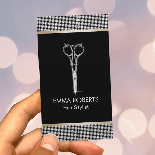 Hair Stylist Luxury Glitter Border Appointment Afsprakenkaartje