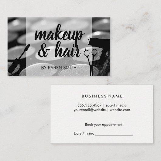 Hair Stylist | Makeup Artist Afsprakenkaartje (Voorkant / Achterkant)