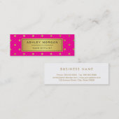 Hair Stylist Mini Kaart - Roze White Gold Stippen Mini Visitekaartje (Voorkant / Achterkant)