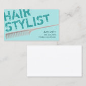 Hair Stylist Modern Bold Typography Turquoise Visitekaartje (Voorkant / Achterkant)