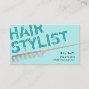 Hair Stylist Modern Bold Typography Turquoise Visitekaartje
