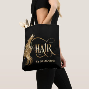 Hair stylist modern goudtypografie haarverlenging draagtas