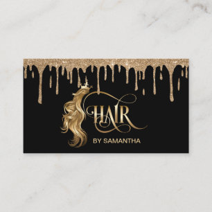 Hair stylist modern goudtypografie haarverlenging visitekaartje