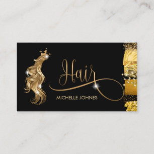 Hair stylist modern goudtypografie haarverlenging visitekaartje