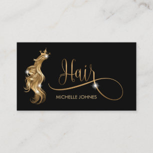 Hair stylist modern goudtypografie haarverlenging visitekaartje