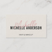 Hair Stylist Modern Neutral Beige QR Code Visitekaartje (Voorkant)