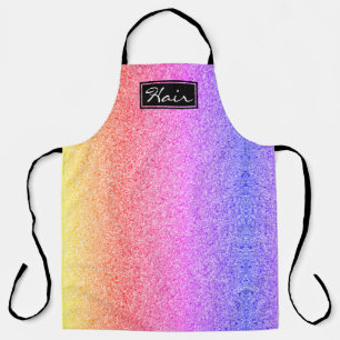 Hair Stylist Modern Rainbow Glitter Schort