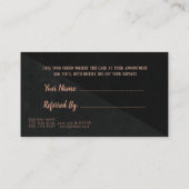 Hair stylist modern roos Gold verwijzingskaart zwa Aanbevelingskaartje (Achterkant)