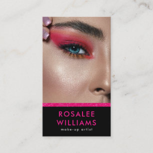 Hair Stylist Modern Roze Glitter Salon Visitekaartje