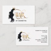 Hair stylist modern typografie haarverlengstuk visitekaartje (Voorkant / Achterkant)