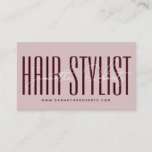 Hair stylist modern typography script purple visitekaartje (Voorkant)