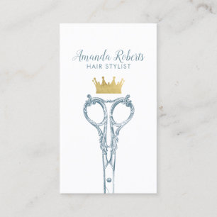 Hair Stylist Navy Scissor & Gold Crown Appointment Afsprakenkaartje