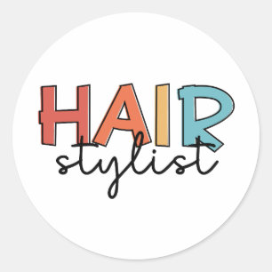 Hair Stylist Retro Hairdresser Gift Ronde Sticker
