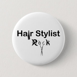 HAIR STYLIST ROCK pin Ronde Button 5,7 Cm