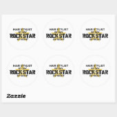 Hair Stylist Rock Star by Night Ronde Sticker (Vel)