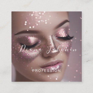 Hair Stylist Roos DripGlitter Hairdresser Scissors Vierkante Visitekaartje