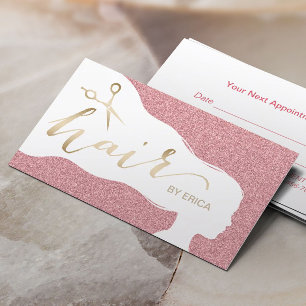 Hair Stylist Roos Gold Glitter Salon Appointes Afsprakenkaartje