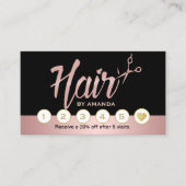Hair Stylist Roos Gold Script Loyalty Punch (Voorkant)
