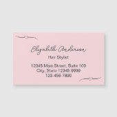 Hair Stylist Roze en Zwarte Naam Script Sjabloon (Voorkant)