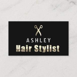 Hair Stylist Salon Black Gold Appointcard Visitekaartje