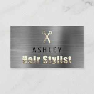 Hair Stylist Salon Gray Silver Appointment Card Visitekaartje