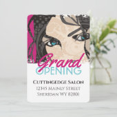 Hair stylist schoonheidssalon grote opening kaart (Staand voorkant)