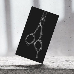 Hair Stylist  Scissor Elegant Black Visitekaartje