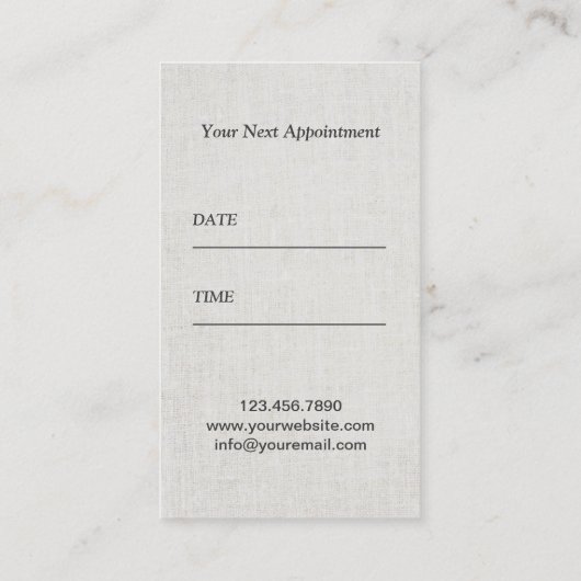 Hair Stylist Scissor & Flowers Rustic Appointment Afsprakenkaartje (Achterkant)