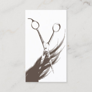Hair Stylist  Scissor & Hair Elegant Tan Visitekaartje