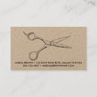 Hair Stylist Scissors Chic Drawing Barber CUSTOM Visitekaartje
