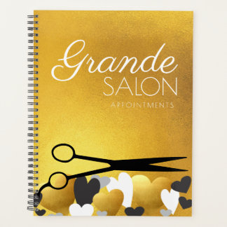 Hair stylist scissors faux gold salon planner