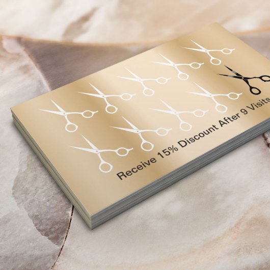 Hair Stylist Scissors Modern Gold Loyalty Punch