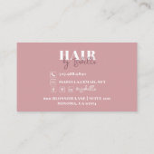 Hair Stylist Script Handtekening Blush Roze Minima Visitekaartje (Achterkant)