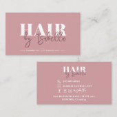 Hair Stylist Script Handtekening Blush Roze Minima Visitekaartje (Voorkant / Achterkant)