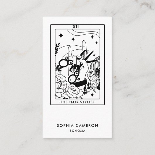 Hair Stylist Tarot Visitekaartje (Voorkant)