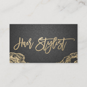 Hair Stylist Trendy Gold Typography Appointment Afsprakenkaartje