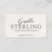 Hair Stylist White Script Moderne QR-code Visitekaartje (Voorkant)