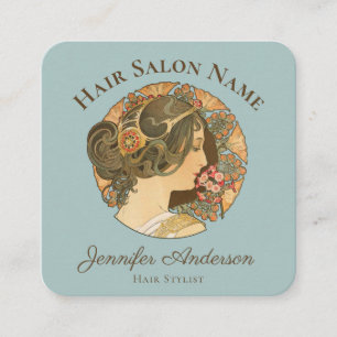 Hair stylists Mooie vrouw elegant haar CC1159 Vierkante Visitekaartje