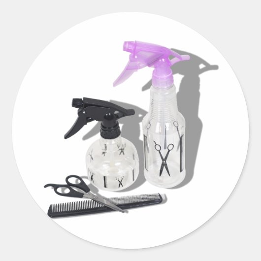 HaircutSprayBottle060910Shadows Ronde Sticker (Voorkant)