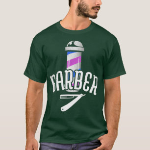 Hairdresser Barber Pole Hair Stylist Razor T-shirt