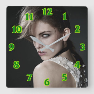 Hairdresser-beauty lounge square wall clock vierkante klok