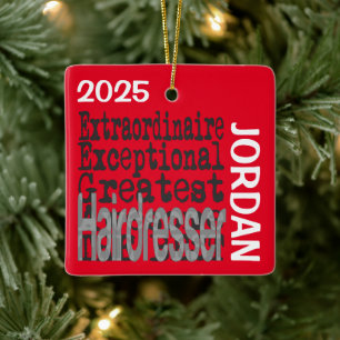 Hairdresser Extraordinaire CUSTOM Keramisch Ornament