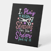 Hairdresser Haarstylist Gift Reclamebord Met Voetstuk (Voorkant)