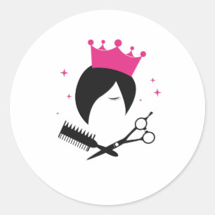 Hairdresser Hairdressers Logo Team Hair Salon Ronde Sticker