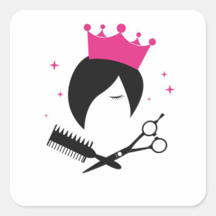 Hairdresser Hairdressers Logo Team Hair Salon Vierkante Sticker